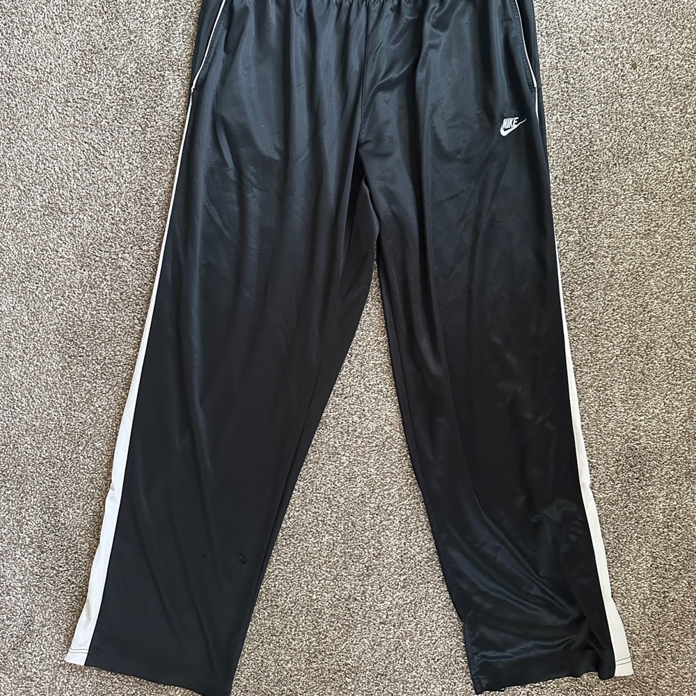 Vintage black Nike Track Pants With White Strips